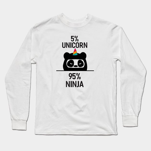 Panda Ninja Long Sleeve T-Shirt by Dojaja